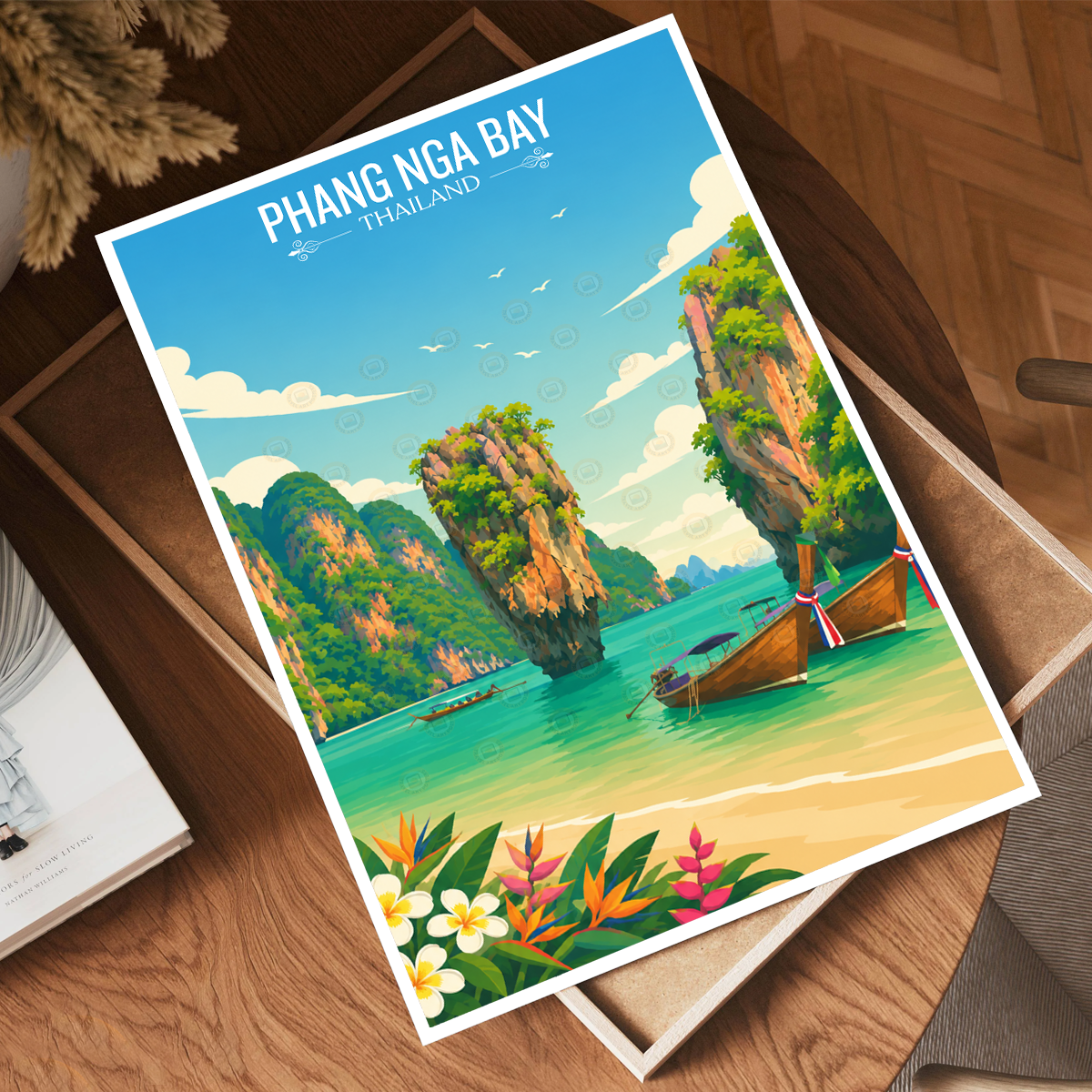 Phang NGA Bay - Thailand - Travel Poster Vintage Style Wall Art Print