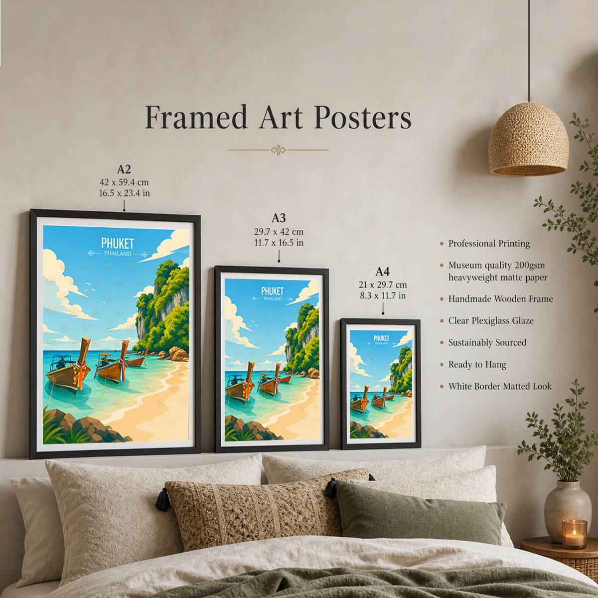 Phuket - Thailand - Travel Poster Vintage Style Wall Art Print