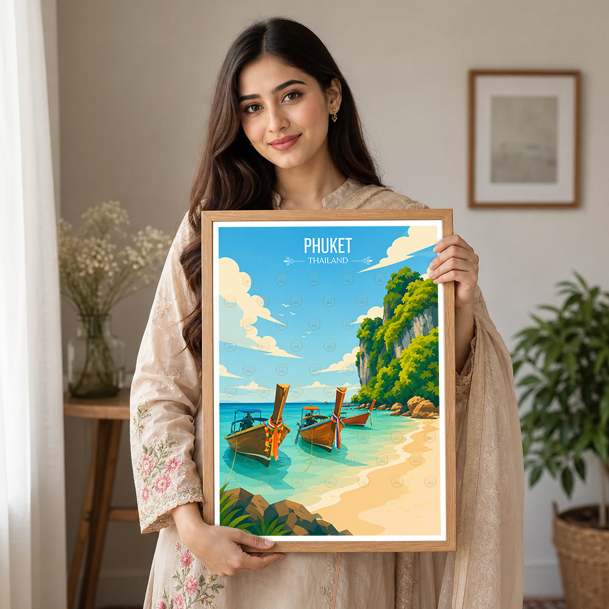 Phuket - Thailand - Travel Poster Vintage Style Wall Art Print