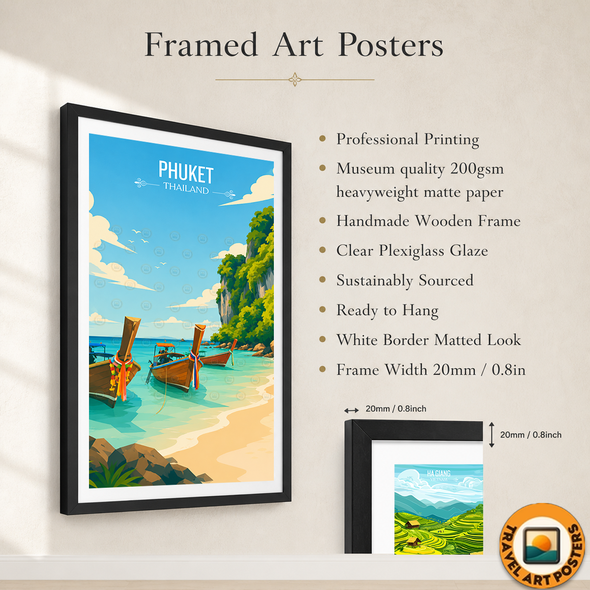 Phuket - Thailand - Travel Poster Vintage Style Wall Art Print