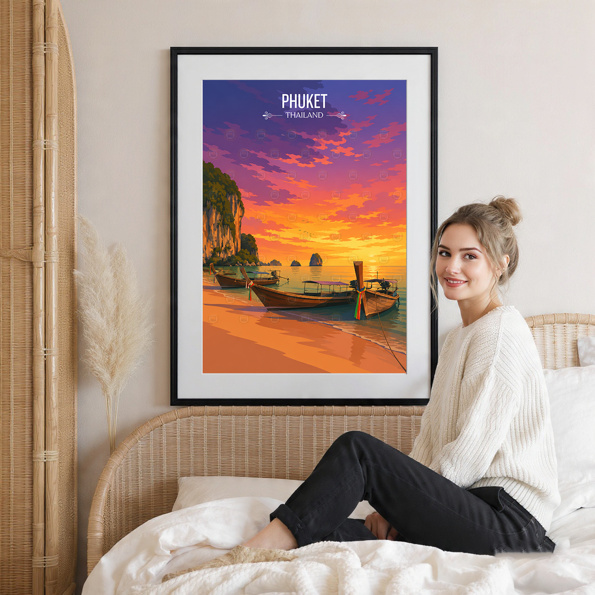 Phuket - Thailand - Travel Poster Vintage Style Wall Art Print