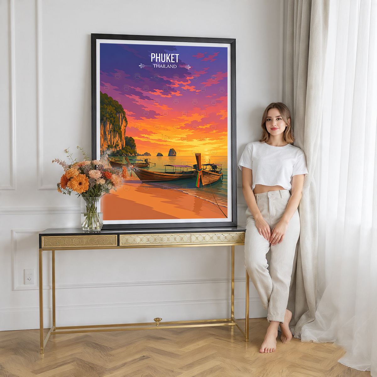 Phuket - Thailand - Travel Poster Vintage Style Wall Art Print