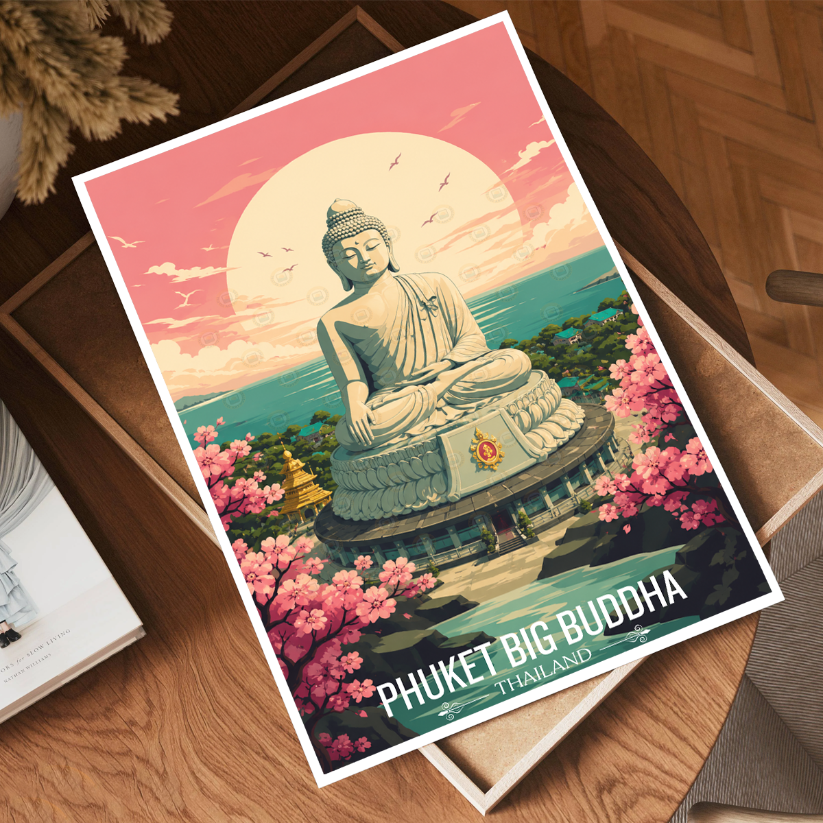 Phuket Big Buddha - Thailand - Travel Poster Vintage Style Wall Art Print