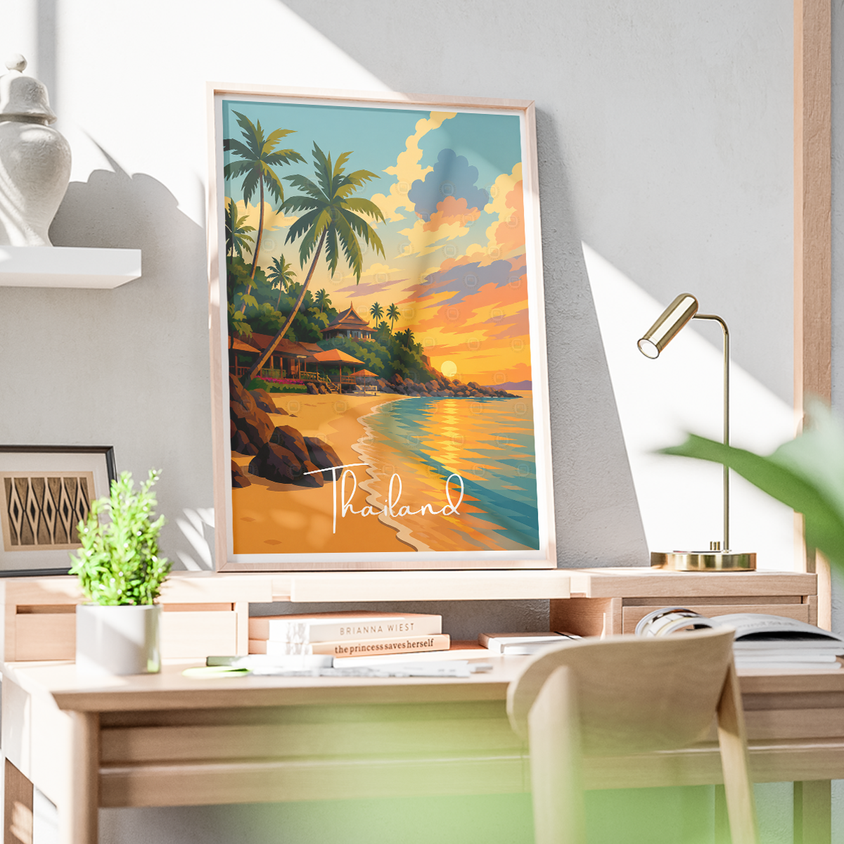 Thailand - Travel Poster Vintage Style Wall Art Print