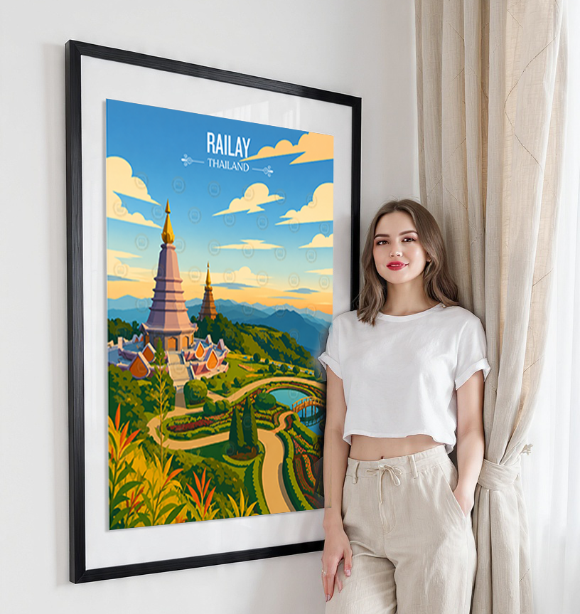 Railay - Thailand - Travel Poster Vintage Style Wall Art Print