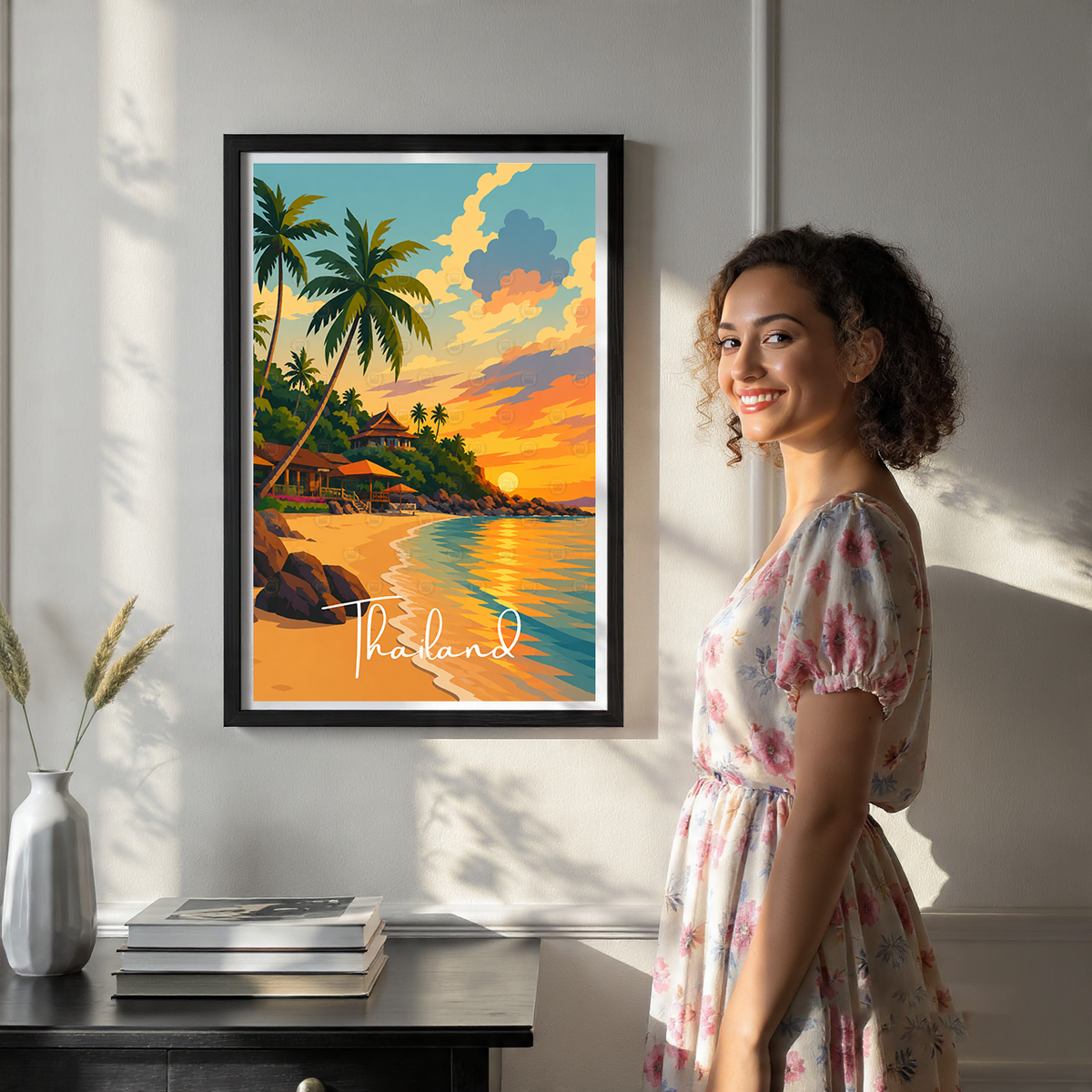 Thailand - Travel Poster Vintage Style Wall Art Print