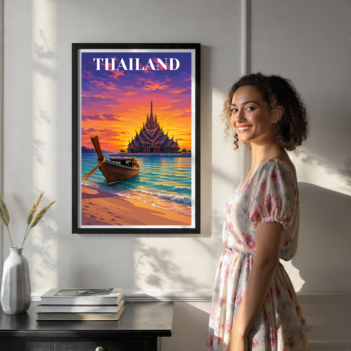 Thailand - Travel Poster Vintage Style Wall Art Print