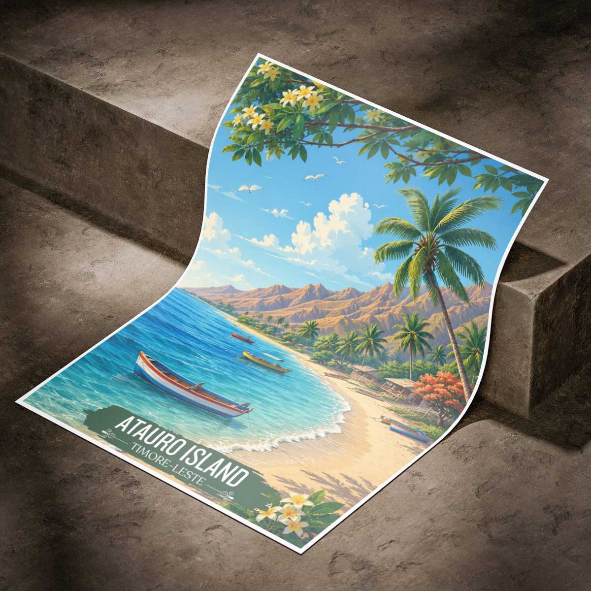 Atauro Island - Timor-Leste - Travel Poster Vintage Style Wall Art Print