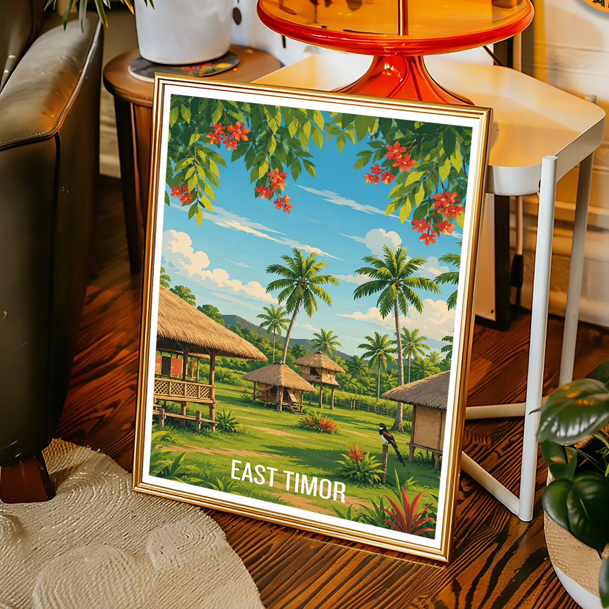 East Timor - Timor-Leste - Travel Poster Vintage Style Wall Art Print