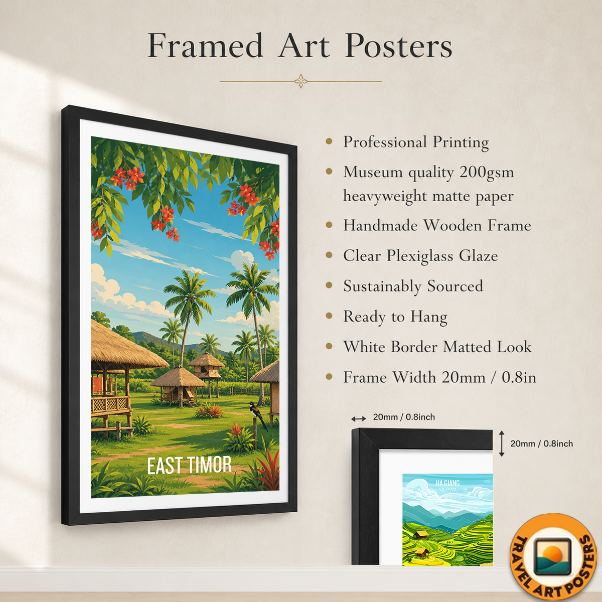 East Timor - Timor-Leste - Travel Poster Vintage Style Wall Art Print