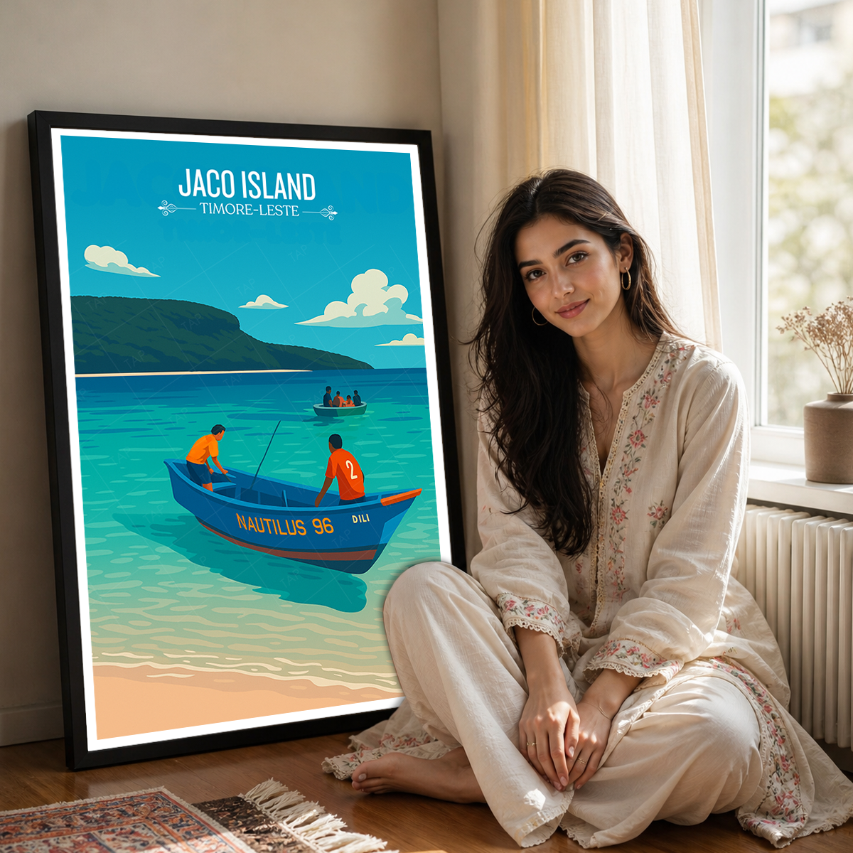 Jaco Island - Timor-Leste - Travel Poster Vintage Style Wall Art Print