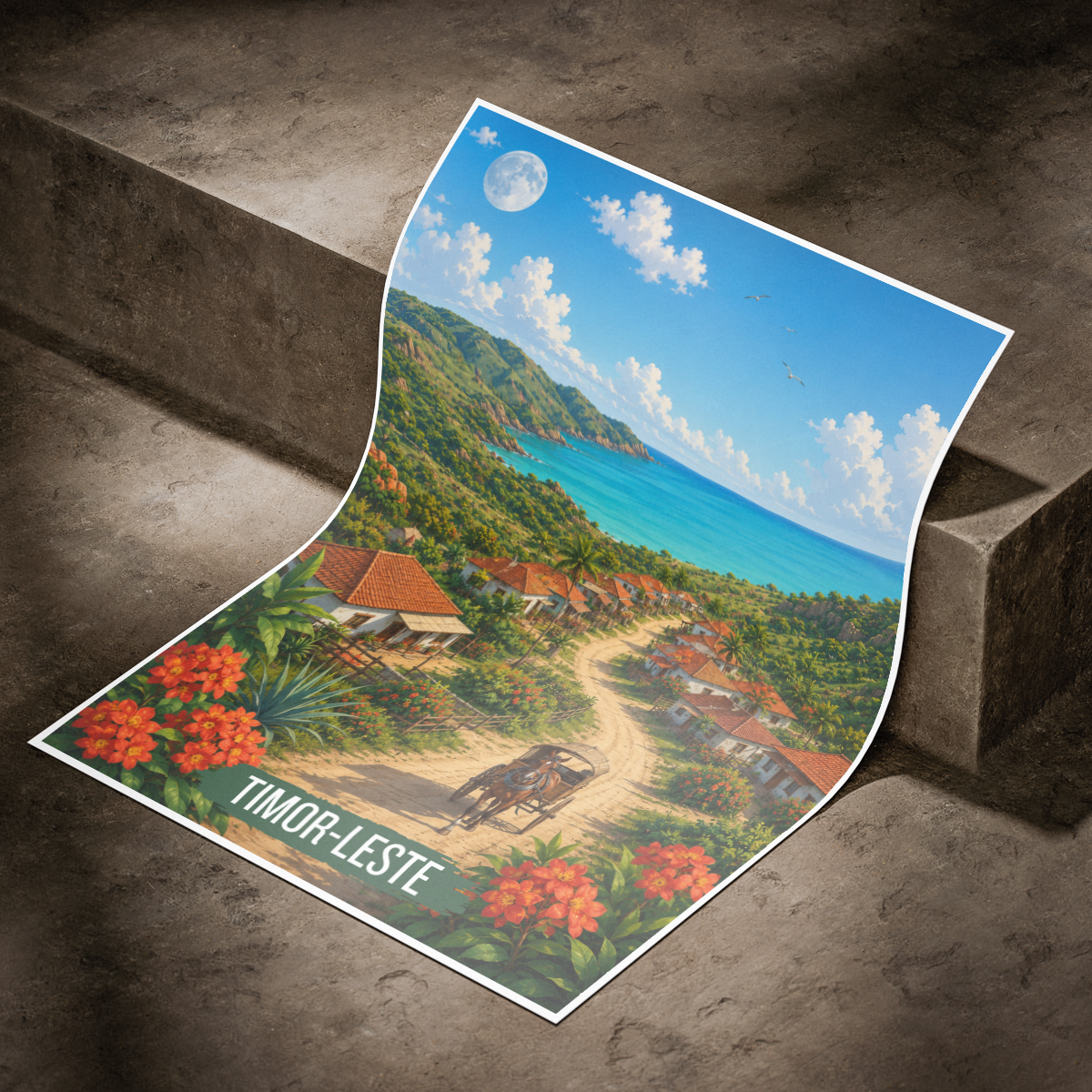 Timor-Leste - Travel Poster Vintage Style Wall Art Print