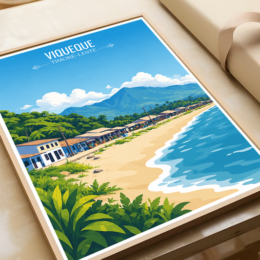 Viqueque - Timor-Leste - Travel Poster Vintage Style Wall Art Print - Art Print - Travel Art Poster