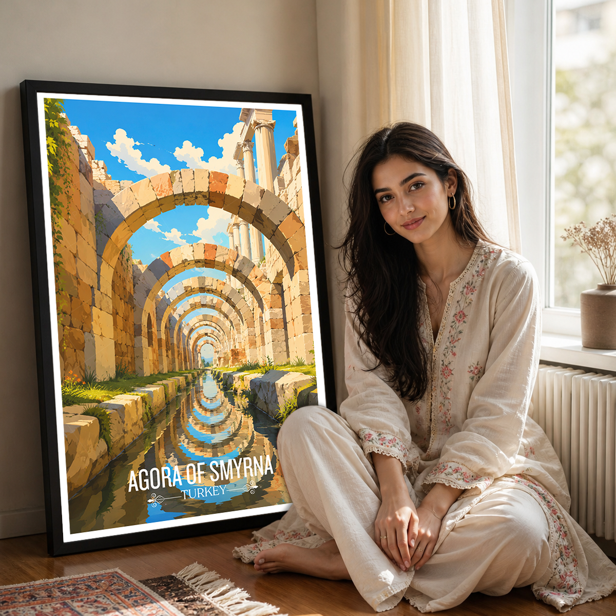 Agore of Smyrna - Turkey - Travel Art Wall Deco Poster Print - Art Print - Travel Art Poster
