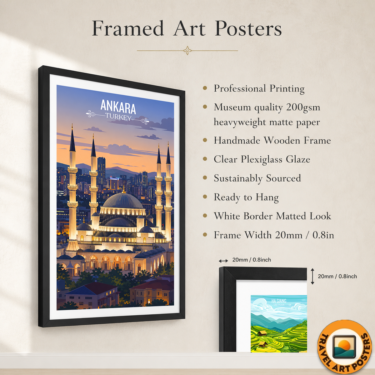 Ankara - Turkey - Travel Art Wall Deco Poster Print - Art Print - Travel Art Poster