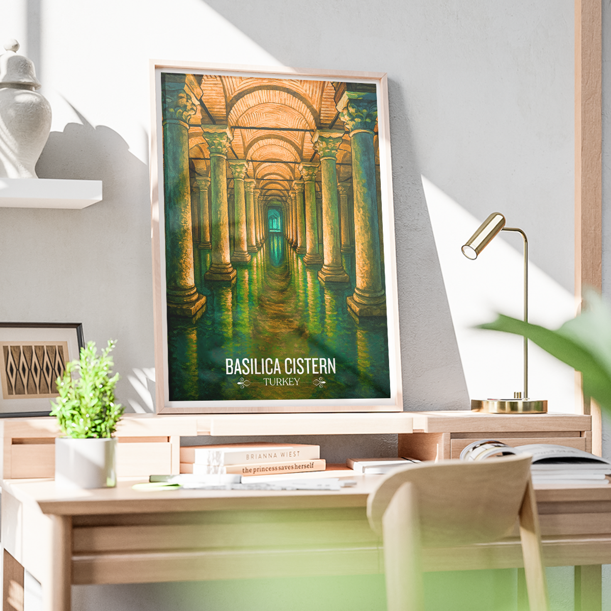 Basilica Cistern - Turkey - Travel Art Wall Deco Poster Print - Art Print - Travel Art Poster