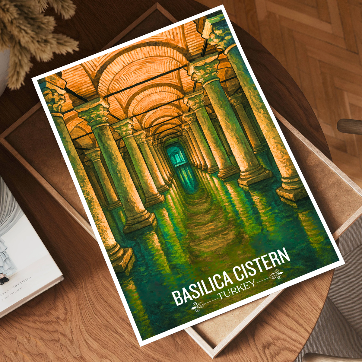 Basilica Cistern - Turkey - Travel Art Wall Deco Poster Print - Art Print - Travel Art Poster