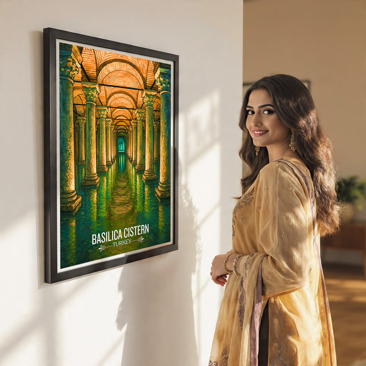 Basilica Cistern - Turkey - Travel Art Wall Deco Poster Print - Art Print - Travel Art Poster