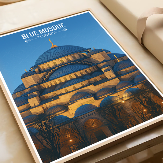 Blue Mosque - Turkey - Travel Art Wall Deco Poster Print - Art Print - Travel Art Poster