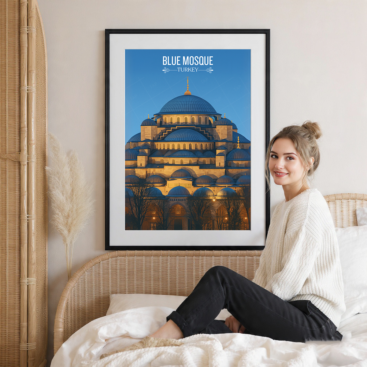 Blue Mosque - Turkey - Travel Art Wall Deco Poster Print - Art Print - Travel Art Poster