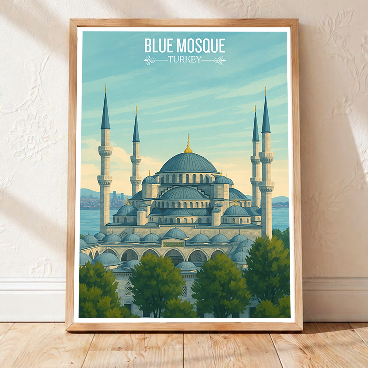 Sultan Ahmed Mosque - Turkey - Vintage Travel Wall Art Poster Print - Art Print - Travel Art Poster