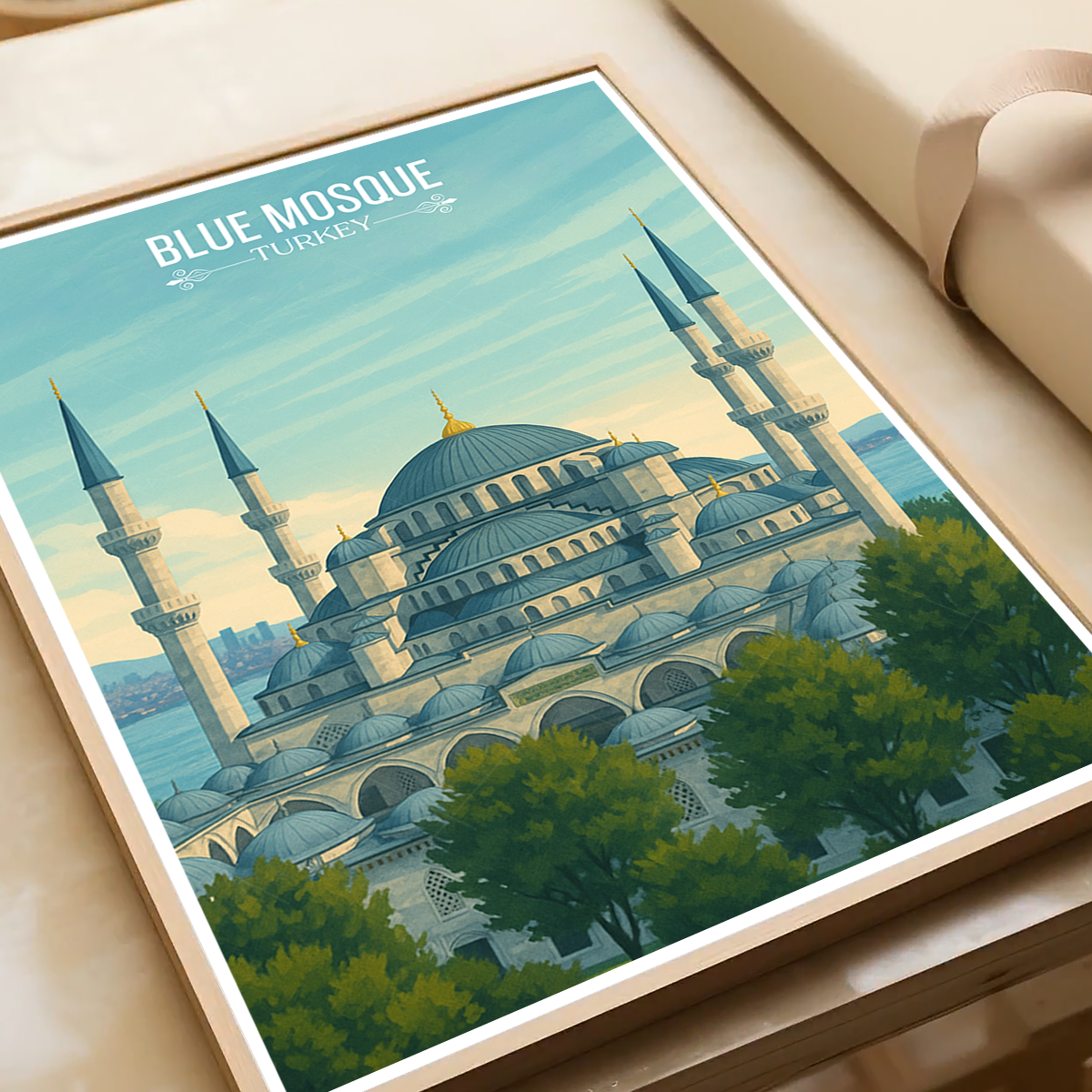Sultan Ahmed Mosque - Turkey - Vintage Travel Wall Art Poster Print - Art Print - Travel Art Poster