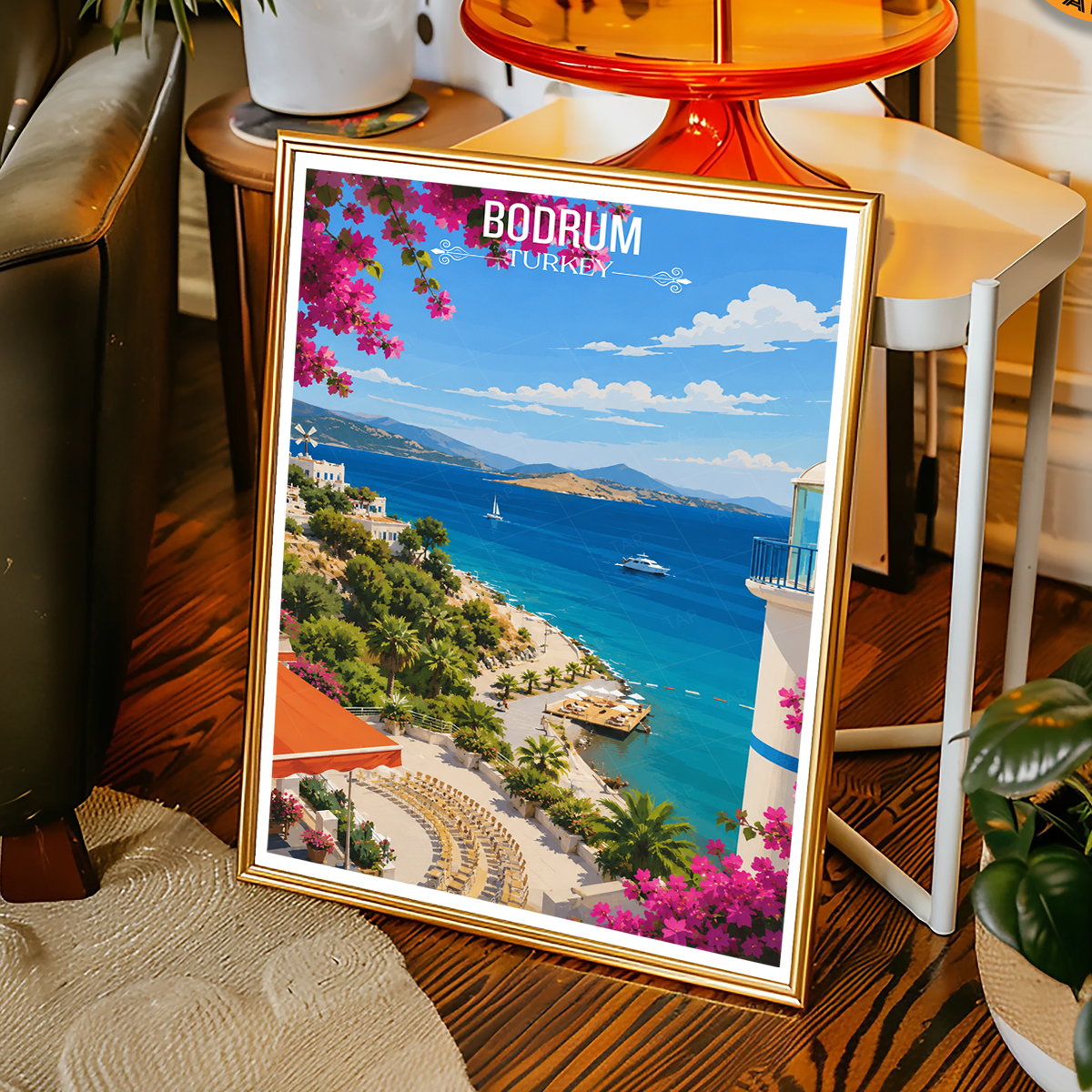 Bodrum - Turkey - Vintage Travel Wall Art Poster Print - Art Print - Travel Art Poster