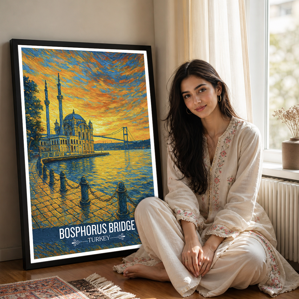 Boğaziçi Köprüsü - Turkey - Vintage Travel Wall Art Poster Print - Art Print - Travel Art Poster