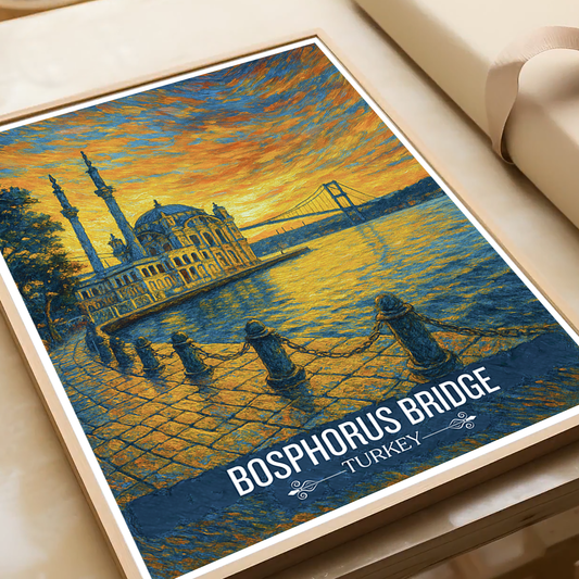 Boğaziçi Köprüsü - Turkey - Vintage Travel Wall Art Poster Print - Art Print - Travel Art Poster