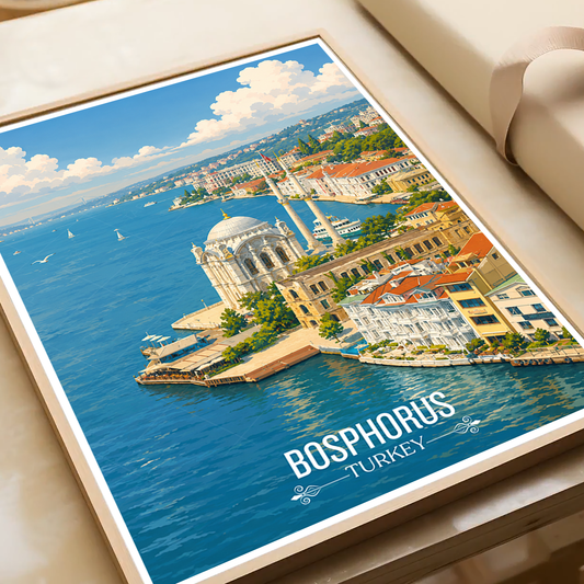 Bosphorus - Turkey - Vintage Travel Wall Art Poster Print - Art Print - Travel Art Poster