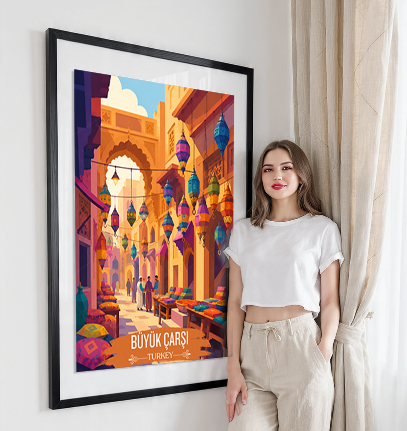 Büyük Çarşı - Turkey - Vintage Travel Wall Art Poster Print - Art Print - Travel Art Poster