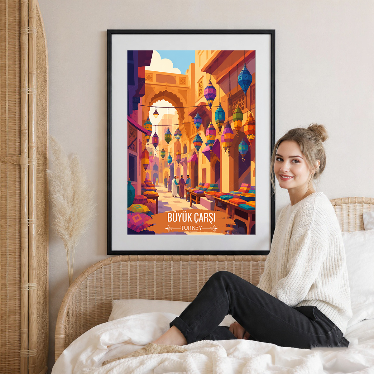 Büyük Çarşı - Turkey - Vintage Travel Wall Art Poster Print - Art Print - Travel Art Poster