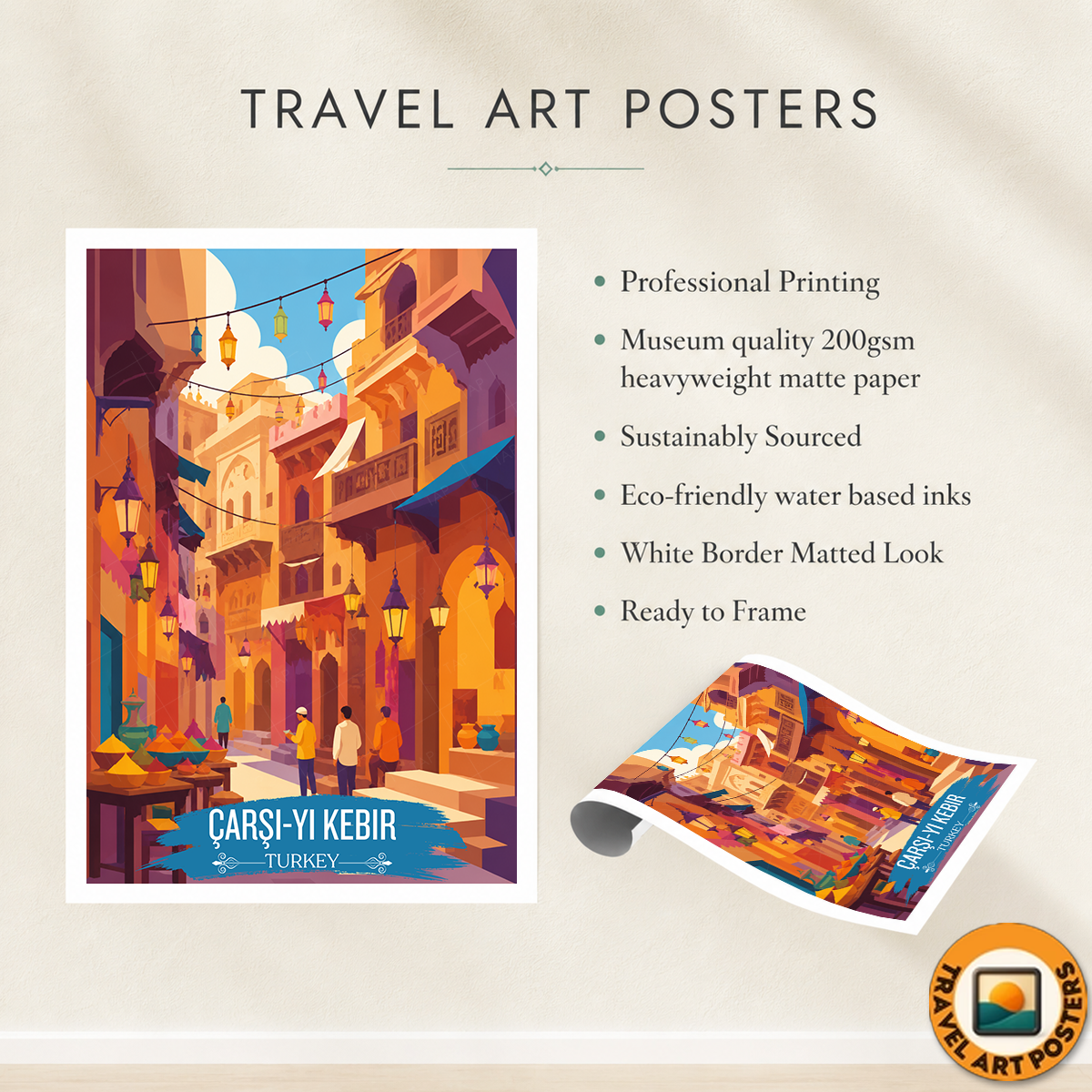 Çarşı-yı Kebir - Turkey - Vintage Travel Wall Art Poster Print