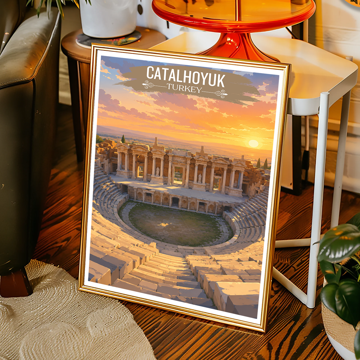 Catalhoyuk - Turkey - Vintage Travel Wall Art Poster Print - Art Print - Travel Art Poster