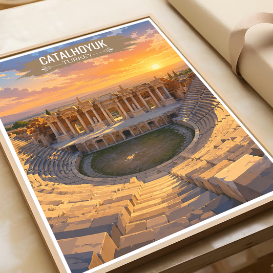 Catalhoyuk - Turkey - Vintage Travel Wall Art Poster Print - Art Print - Travel Art Poster