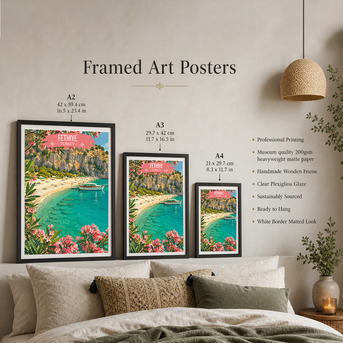 Fethiye - Mugla - Turkey - Vintage Travel Wall Art Poster Print - Art Print - Travel Art Poster