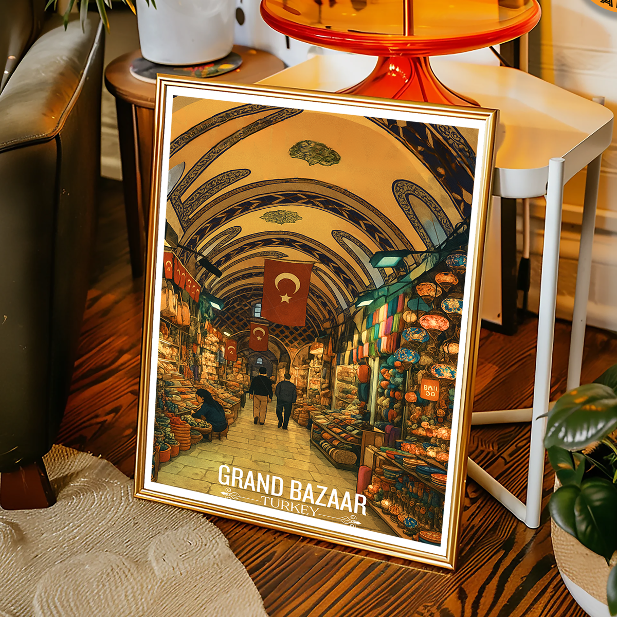Grand Bazaar - Turkey - Vintage Travel Wall Art Poster Print - Art Print - Travel Art Poster