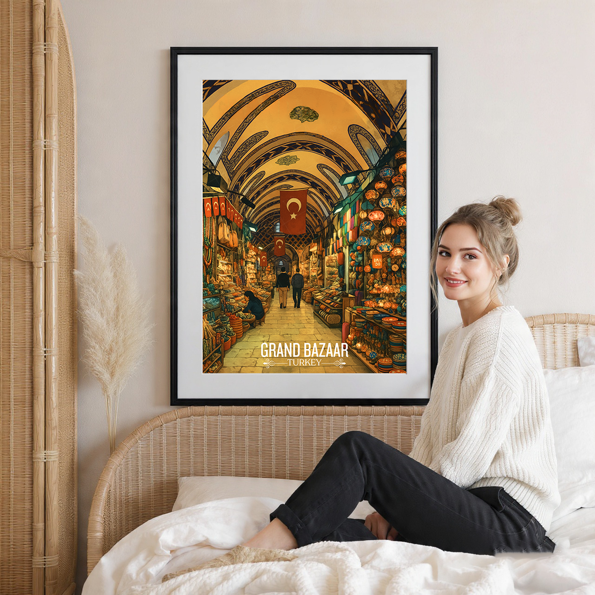 Grand Bazaar - Turkey - Vintage Travel Wall Art Poster Print - Art Print - Travel Art Poster