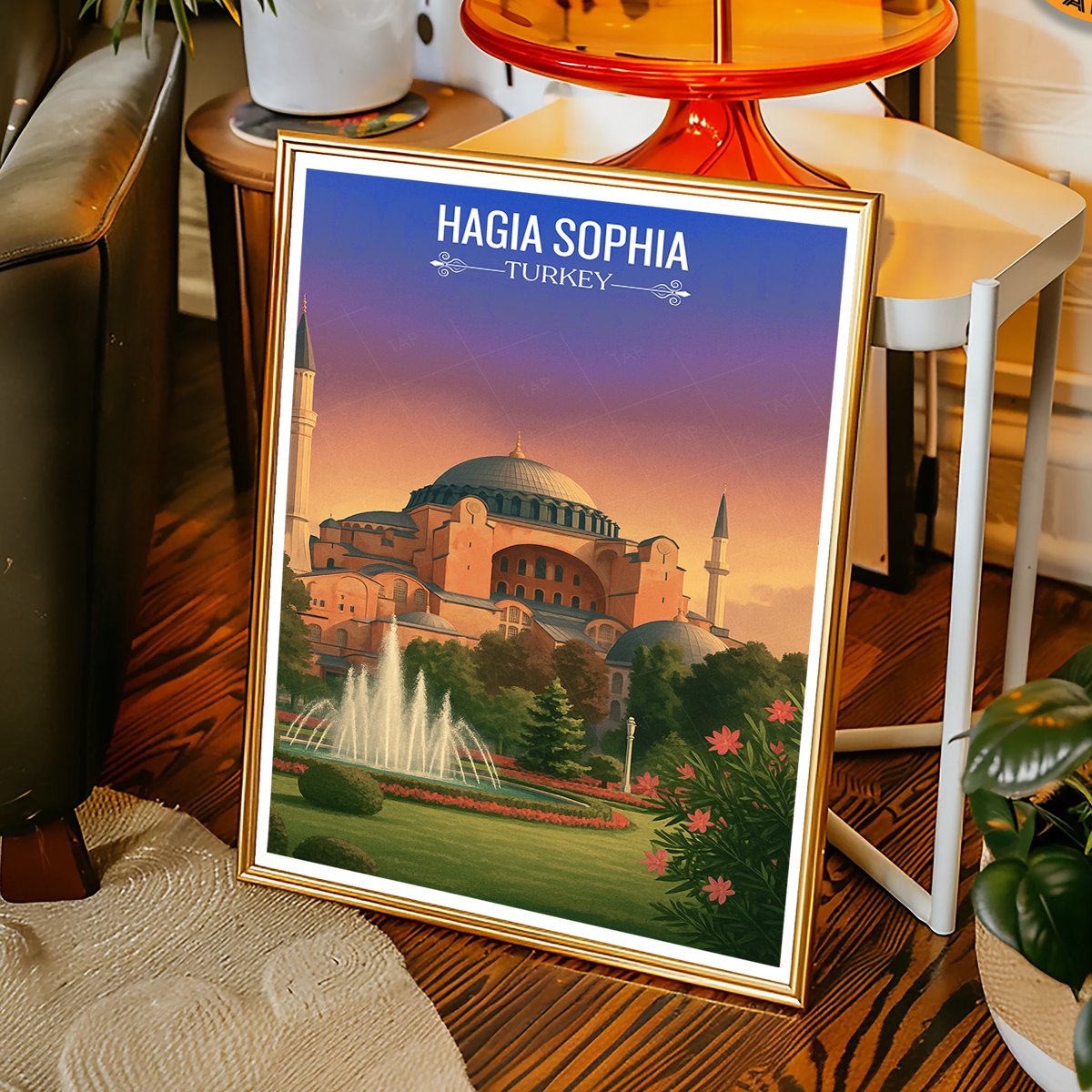 Hagia Sophia - Turkey - Vintage Travel Wall Art Poster Print - Art Print - Travel Art Poster