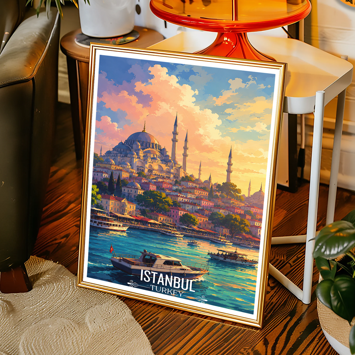 Istanbul Constantinople - Turkey - Vintage Travel Wall Art Poster Print - Art Print - Travel Art Poster