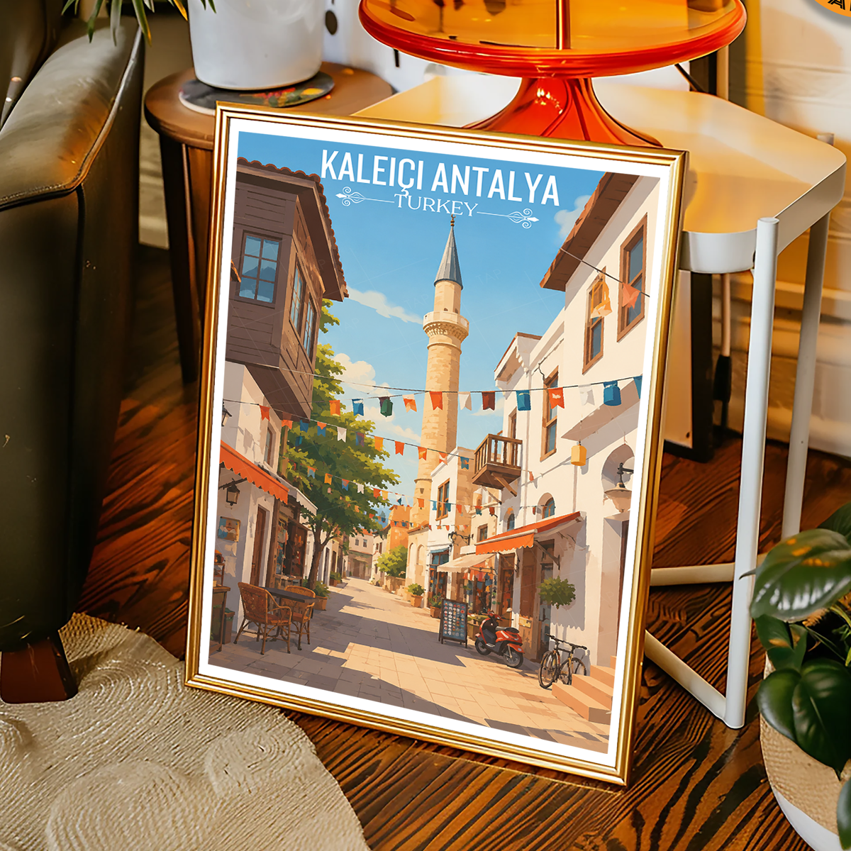 Kaleiçi Antalya - Turkey - Vintage Travel Wall Art Poster Print - Art Print - Travel Art Poster