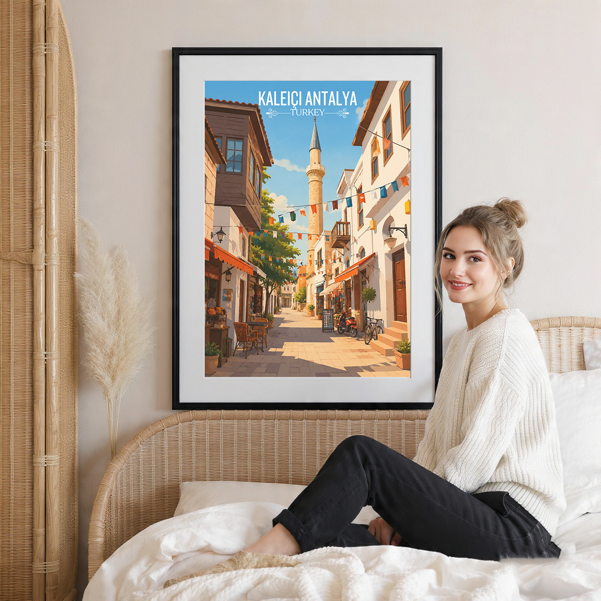Kaleiçi Antalya - Turkey - Vintage Travel Wall Art Poster Print - Art Print - Travel Art Poster