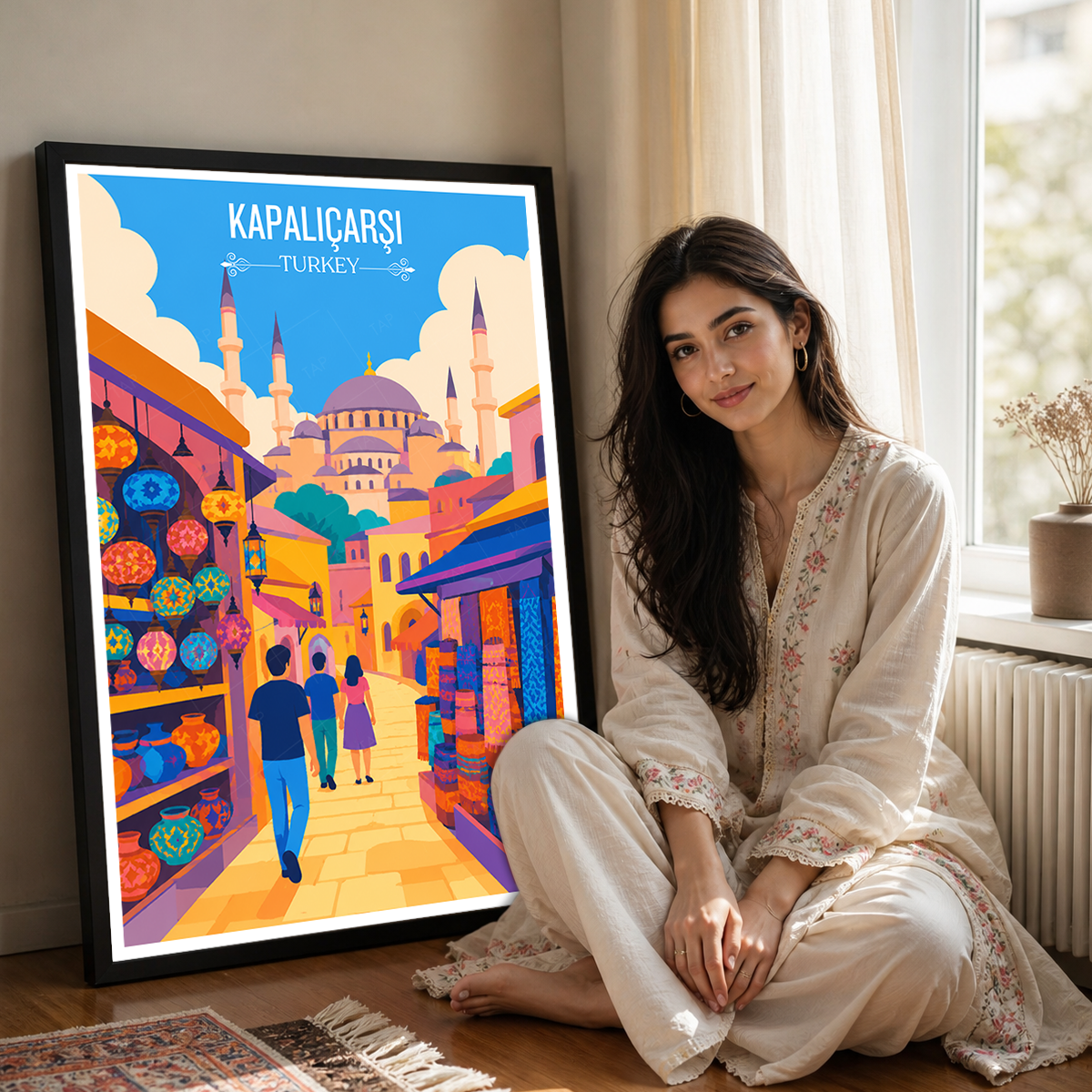 Kapalıçarşı - Turkey - Vintage Travel Wall Art Poster Print