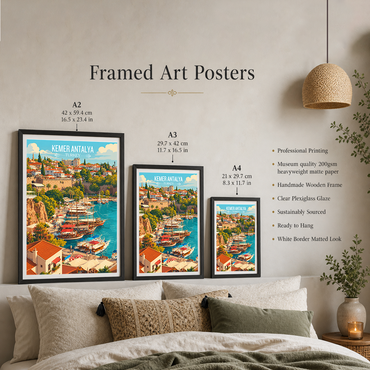 Kemer Antalya - Turkey - Vintage Travel Wall Art Poster Print