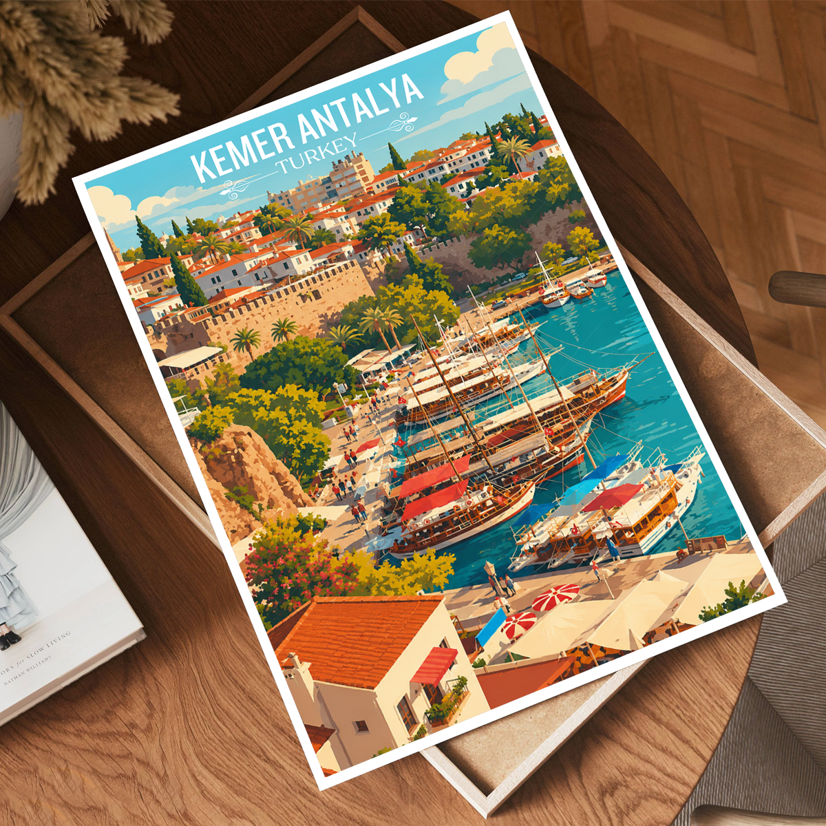 Kemer Antalya - Turkey - Vintage Travel Wall Art Poster Print