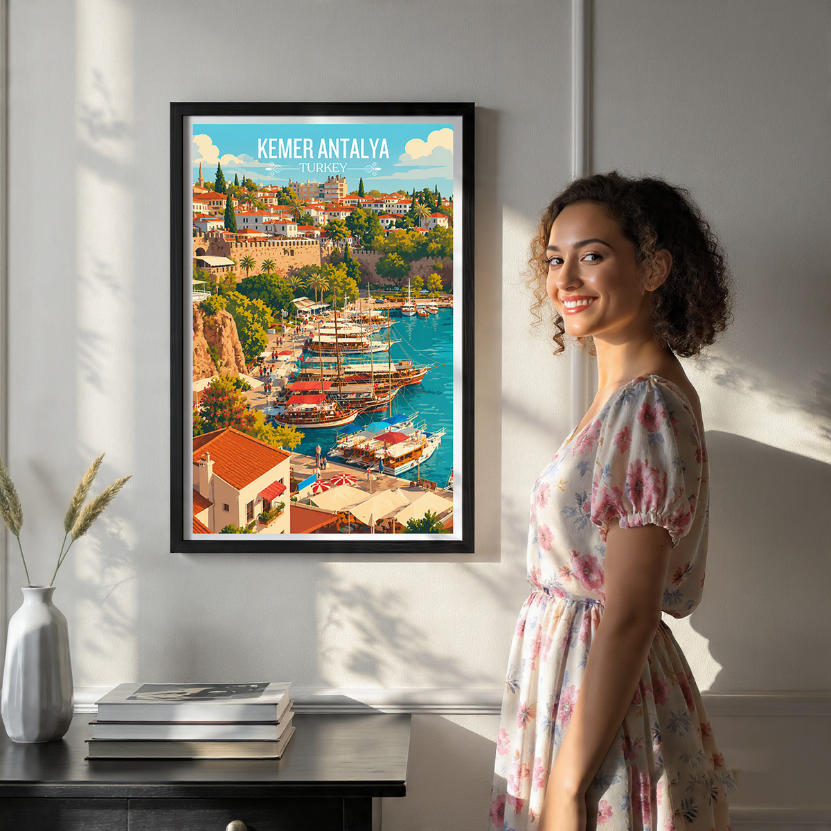 Kemer Antalya - Turkey - Vintage Travel Wall Art Poster Print