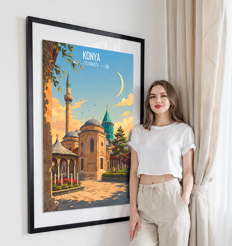 Konya - Turkey - Vintage Travel Wall Art Poster Print