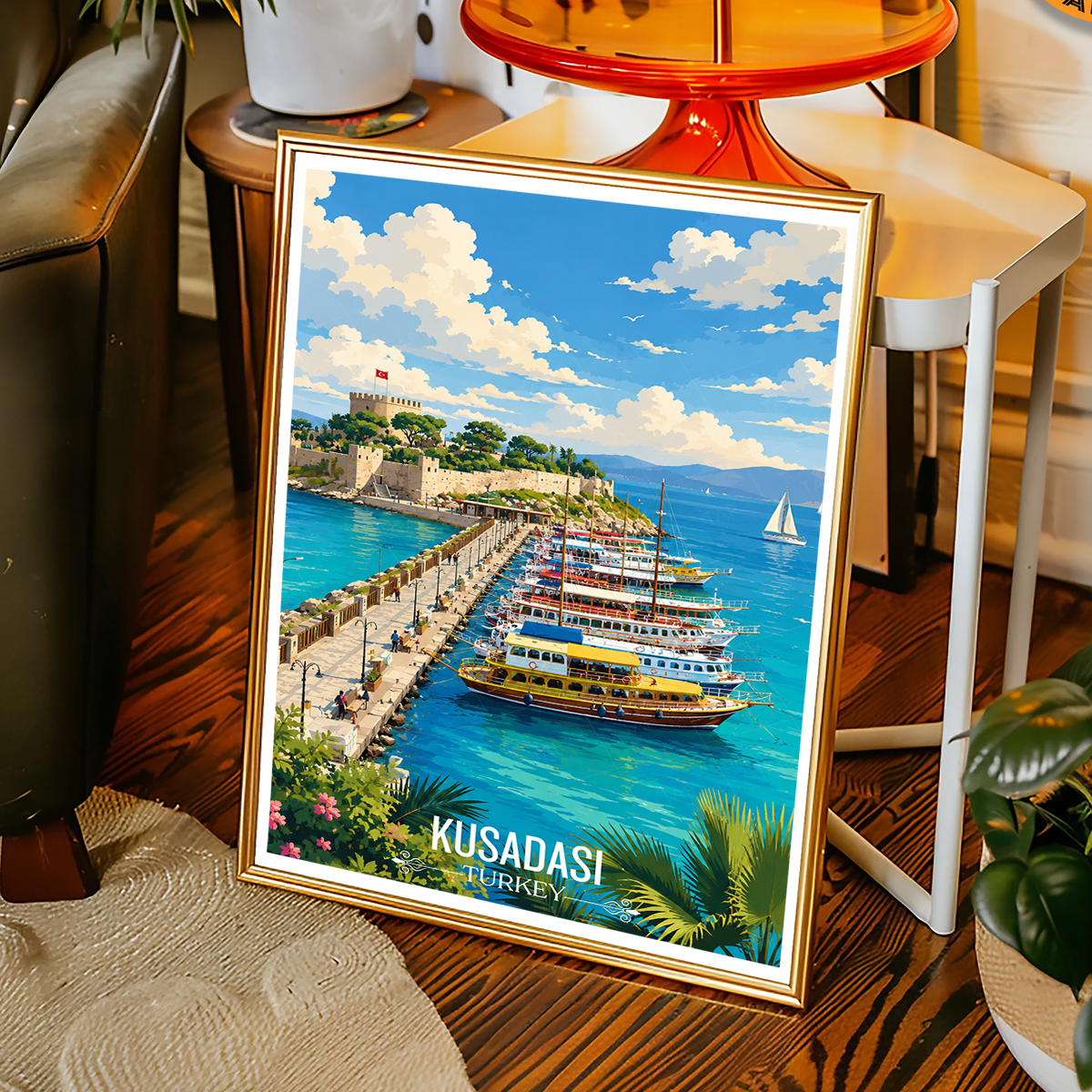 Kusadai - Turkey - Vintage Travel Wall Art Poster Print