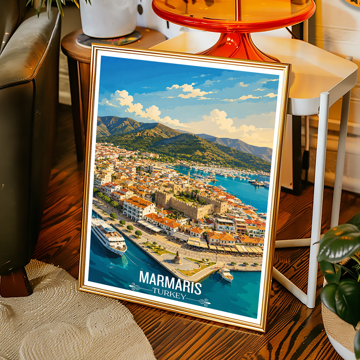 Marmaris - Turkey - Vintage Travel Wall Art Poster Print