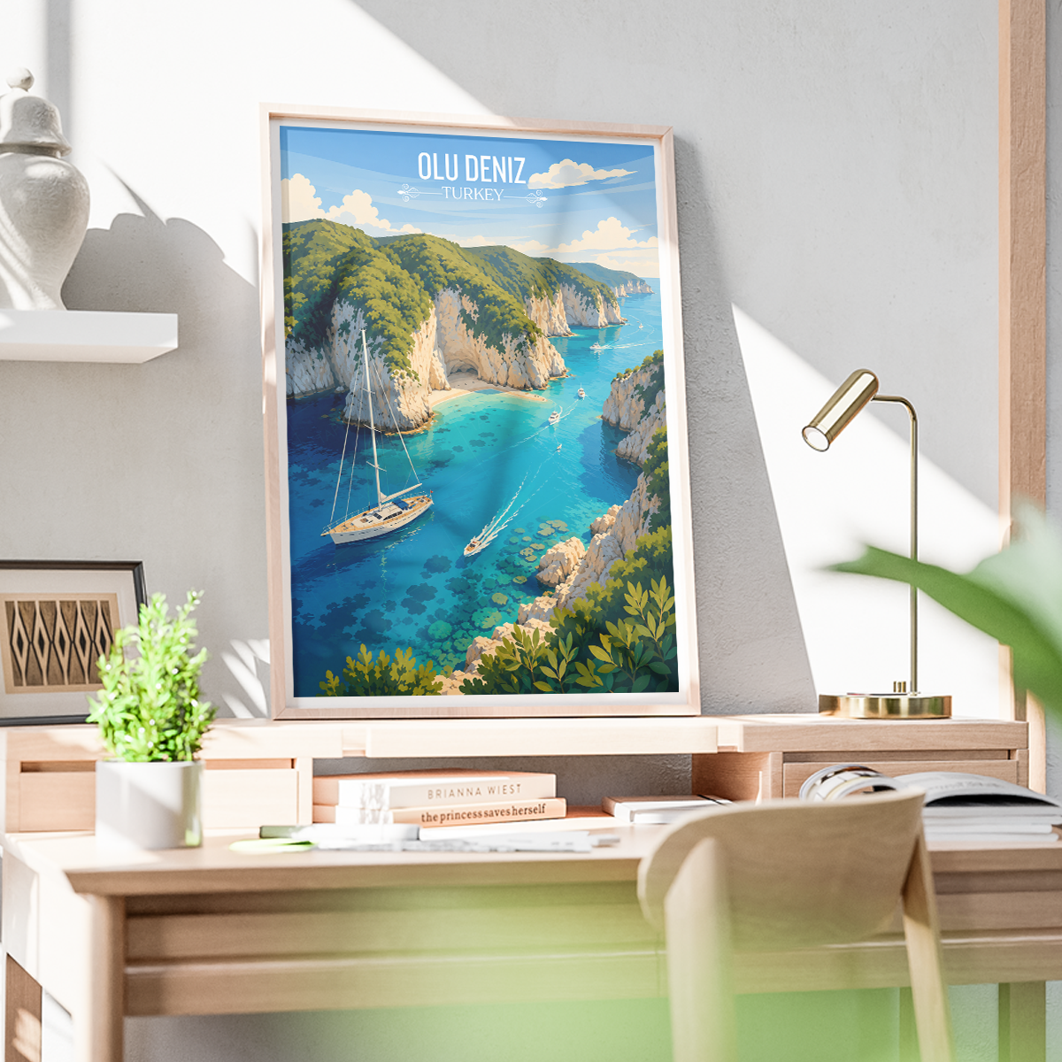 Olu Deniz - Turkey - Vintage Travel Wall Art Poster Print